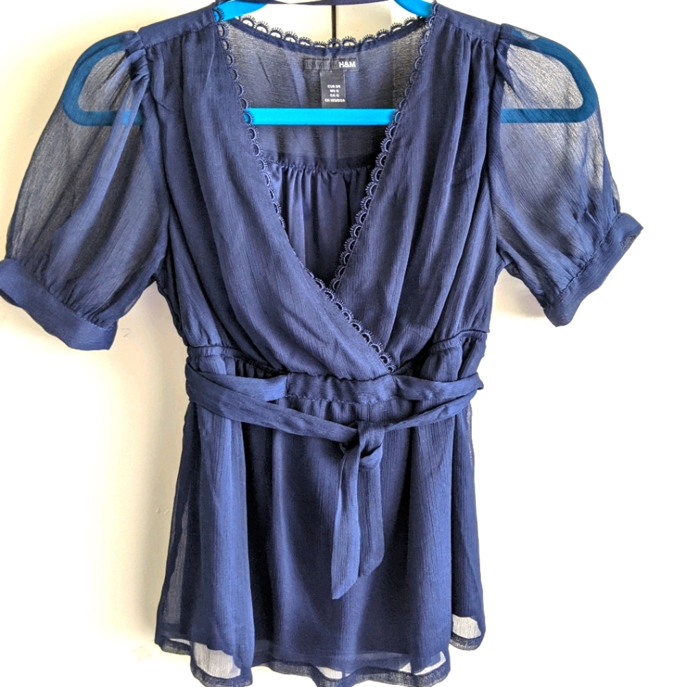 NWOT Blouse Navy H&M